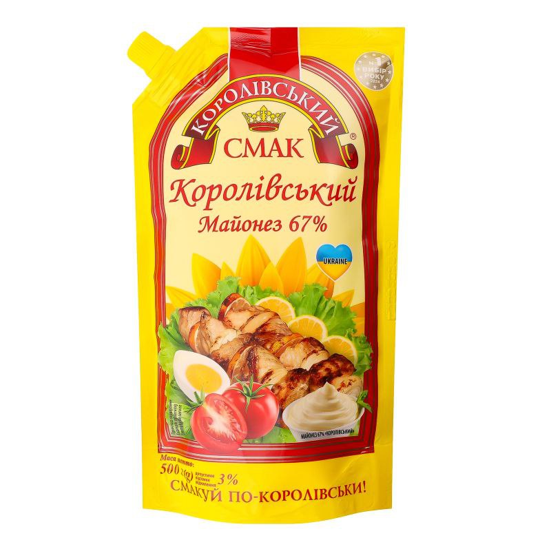 Майонез Королівський Смак 67% дой-пак 500г